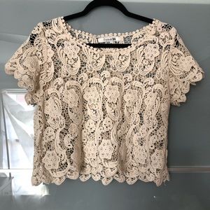 Forever 21 Crochet Lace Crop Top — Size M
